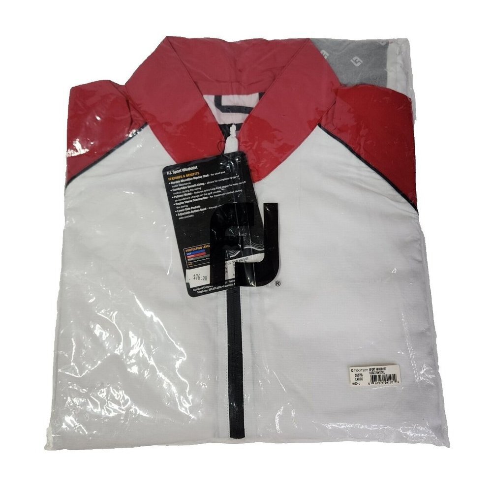 FootJoy Red & White Performance Quarter-Zip Jacket - Picture 3 of 11
